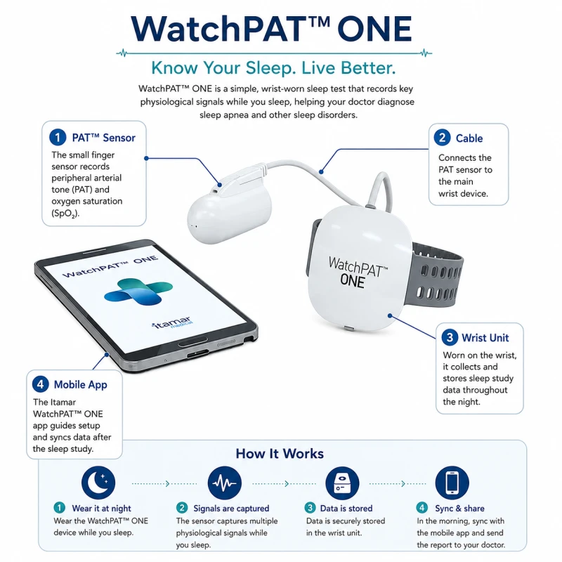 Disposable At Home Sleep Apnea Study - WatchPat thumbnail