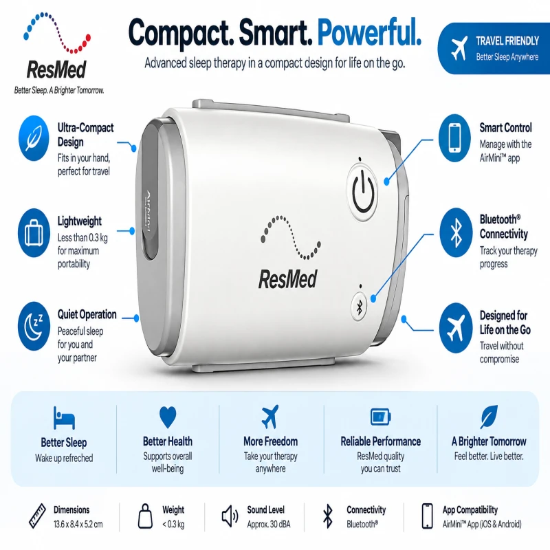 ResMed AirMini AutoSet Travel CPAP Machine thumbnail