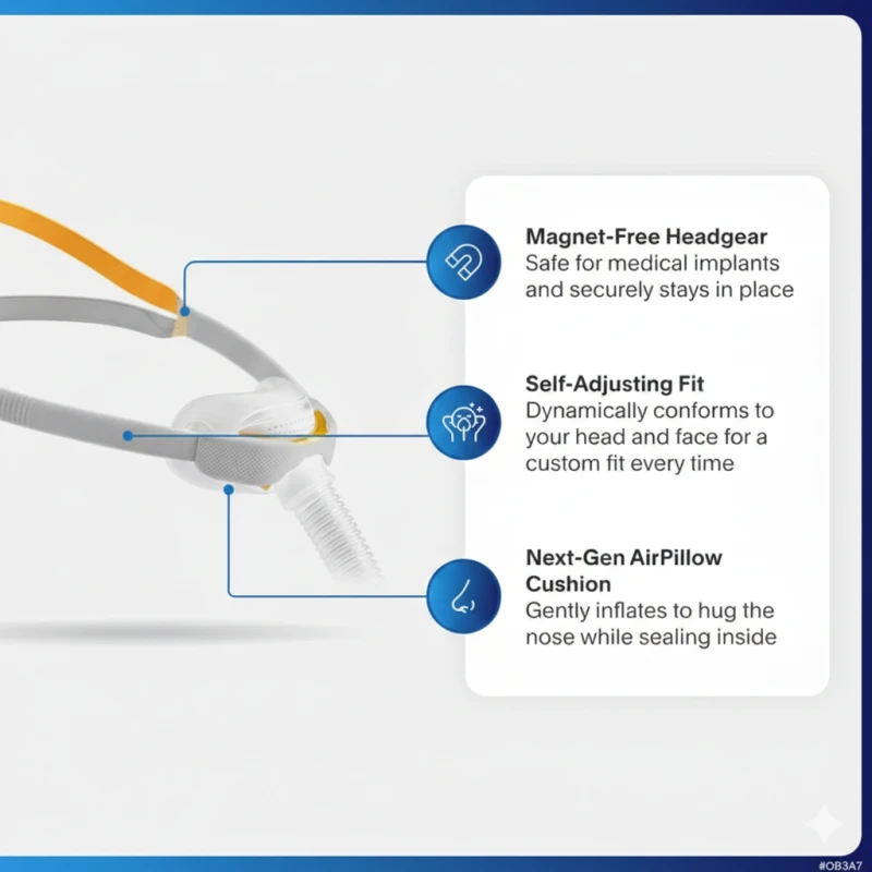 Nasal Pillow Mask — Solo™ with AutoFit Headgear thumbnail